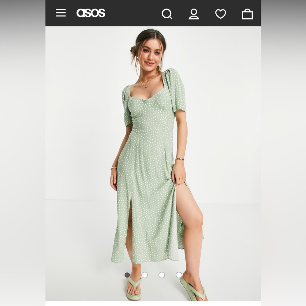 Sage Green Polka Dot Dress